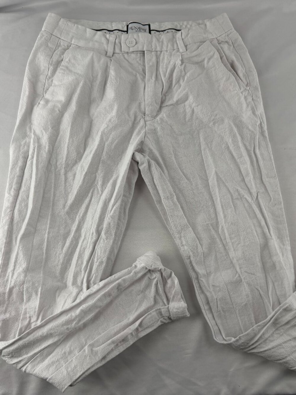 Runaway The Label White Linen Casual Pants Women's Size S Relaxed Fit Trousers